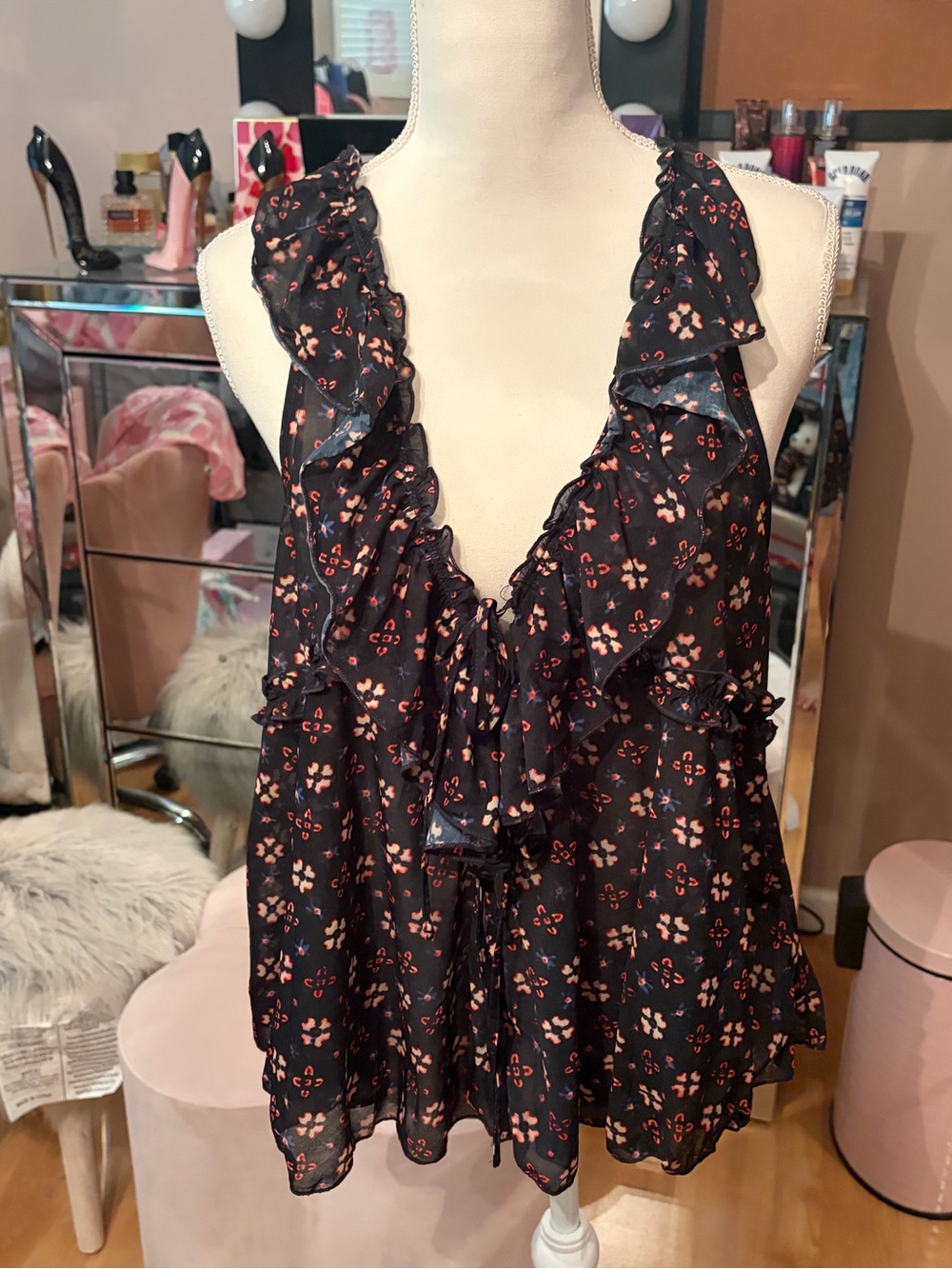 NWT Free People Fearless Knit Tank in Night Sky Combo Size M - Picture 3 of 14